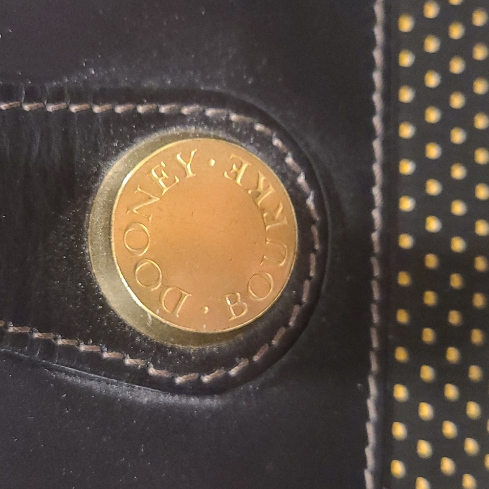 Dooney & Bourke Brown and Gold Perforated Leather Shoulder Bag - Picture 3 of 15